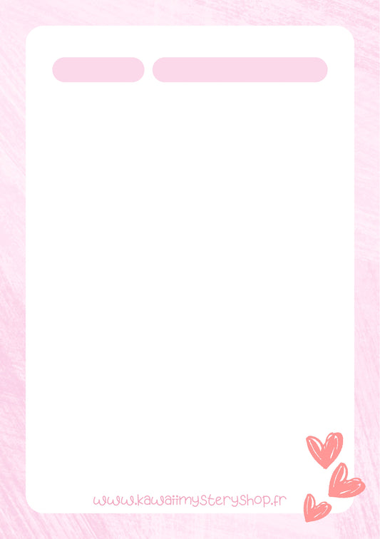 Mini Bloc Notes Artisanal Kawaii - A7 10x7 cm