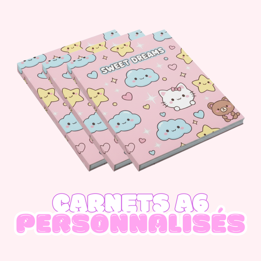 🌸 Carnet Personnalisé A6 Souple Fait Main - Créez Votre Cahier Kawaii Rêvé ! 🌸