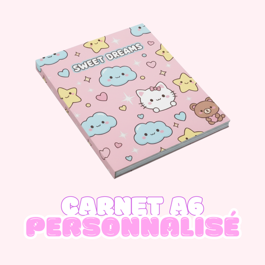 🌸 Carnet Personnalisé A6 Souple Fait Main - Créez Votre Cahier Kawaii Rêvé ! 🌸
