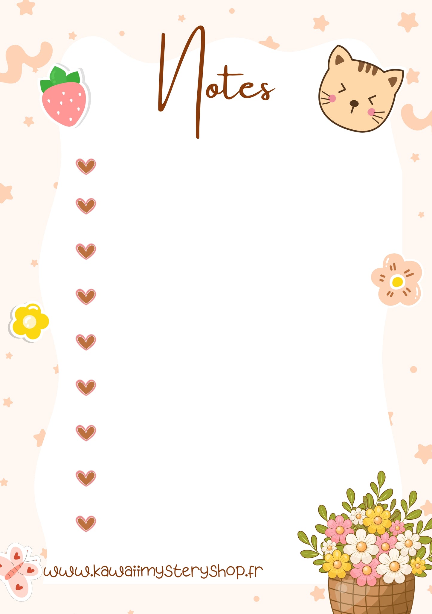 Mini Bloc Notes Artisanal Kawaii - A7 10x7 cm