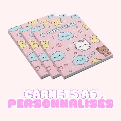 🌸 Carnet Personnalisé A6 Souple Fait Main - Créez Votre Cahier Kawaii Rêvé ! 🌸