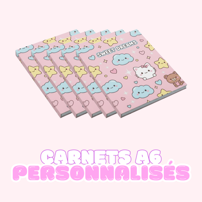 🌸 Carnet Personnalisé A6 Souple Fait Main - Créez Votre Cahier Kawaii Rêvé ! 🌸