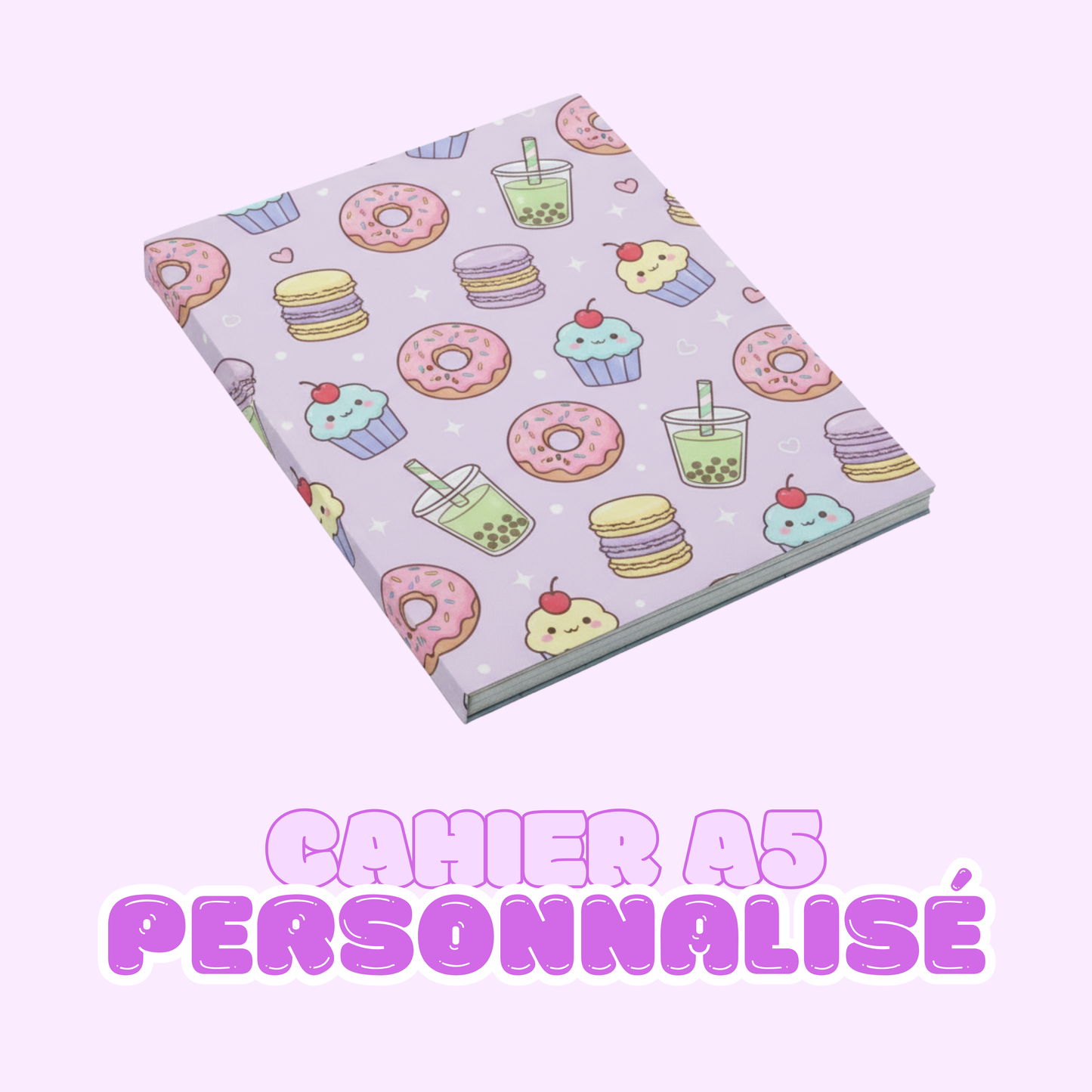 🌸 Cahier Personnalisé A5 Souple Fait Main - Créez Votre Cahier Kawaii Rêvé ! 🌸