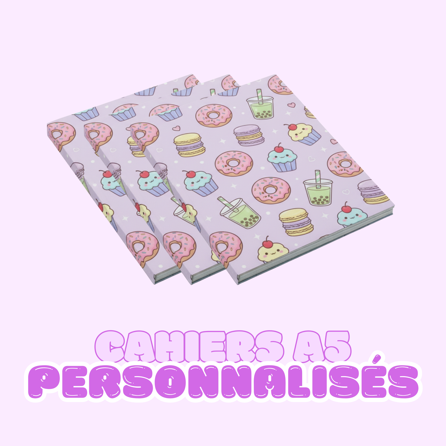 🌸 Cahier Personnalisé A5 Souple Fait Main - Créez Votre Cahier Kawaii Rêvé ! 🌸