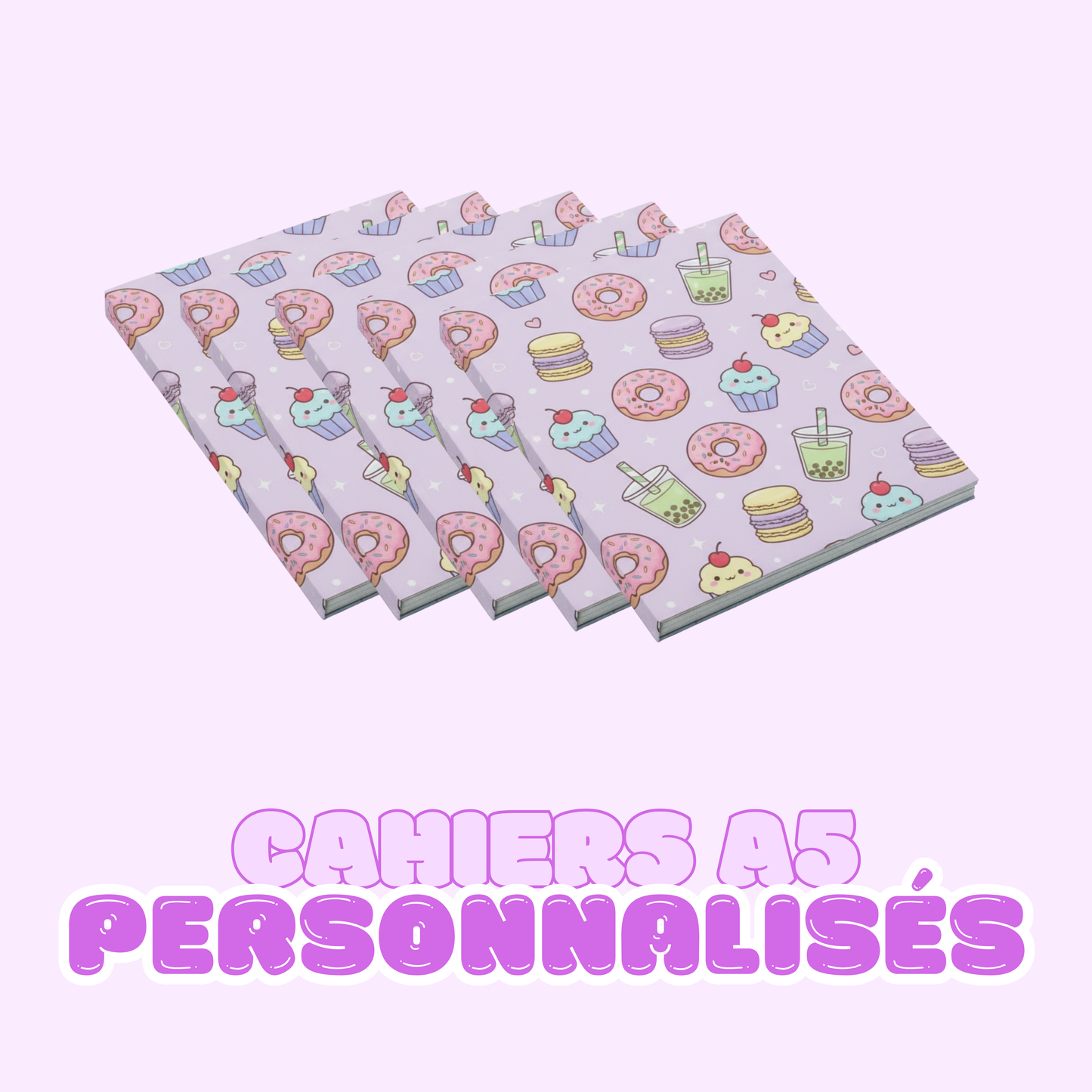 🌸 Cahier Personnalisé A5 Souple Fait Main - Créez Votre Cahier Kawaii Rêvé ! 🌸