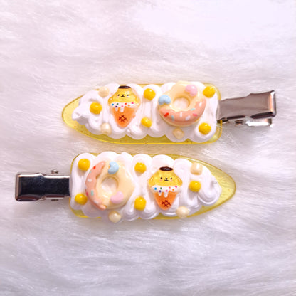 🍓✨ Barrettes Artisanales Kawaii Fausse Chantilly – Sanrio ✨🍓