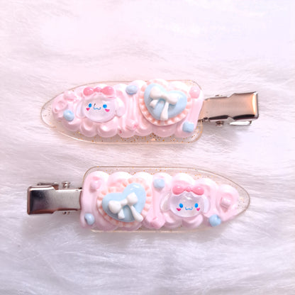 🍓✨ Barrettes Artisanales Kawaii Fausse Chantilly – Sanrio ✨🍓